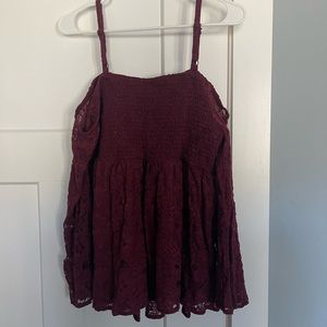 XL (1) Torrid Long Sleeve Maroon Lace Top